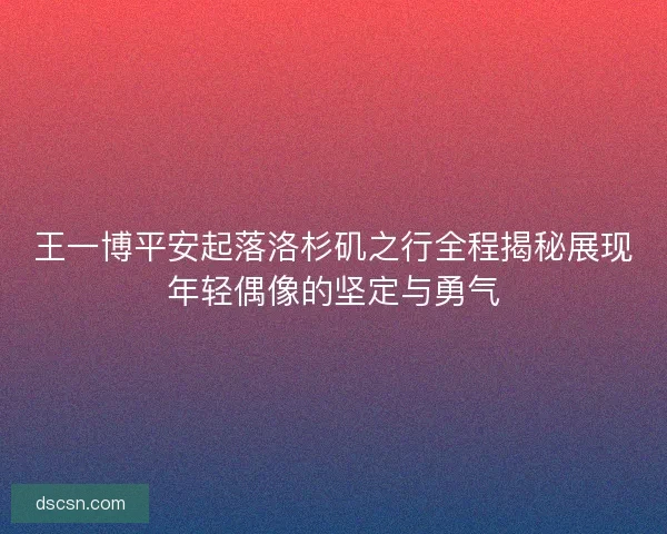 王一博平安起落洛杉矶之行全程揭秘展现年轻偶像的坚定与勇气