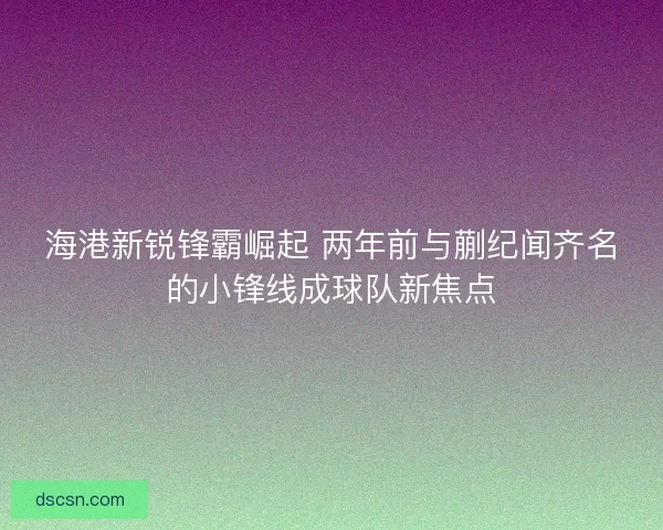 海港新锐锋霸崛起 两年前与蒯纪闻齐名的小锋线成球队新焦点